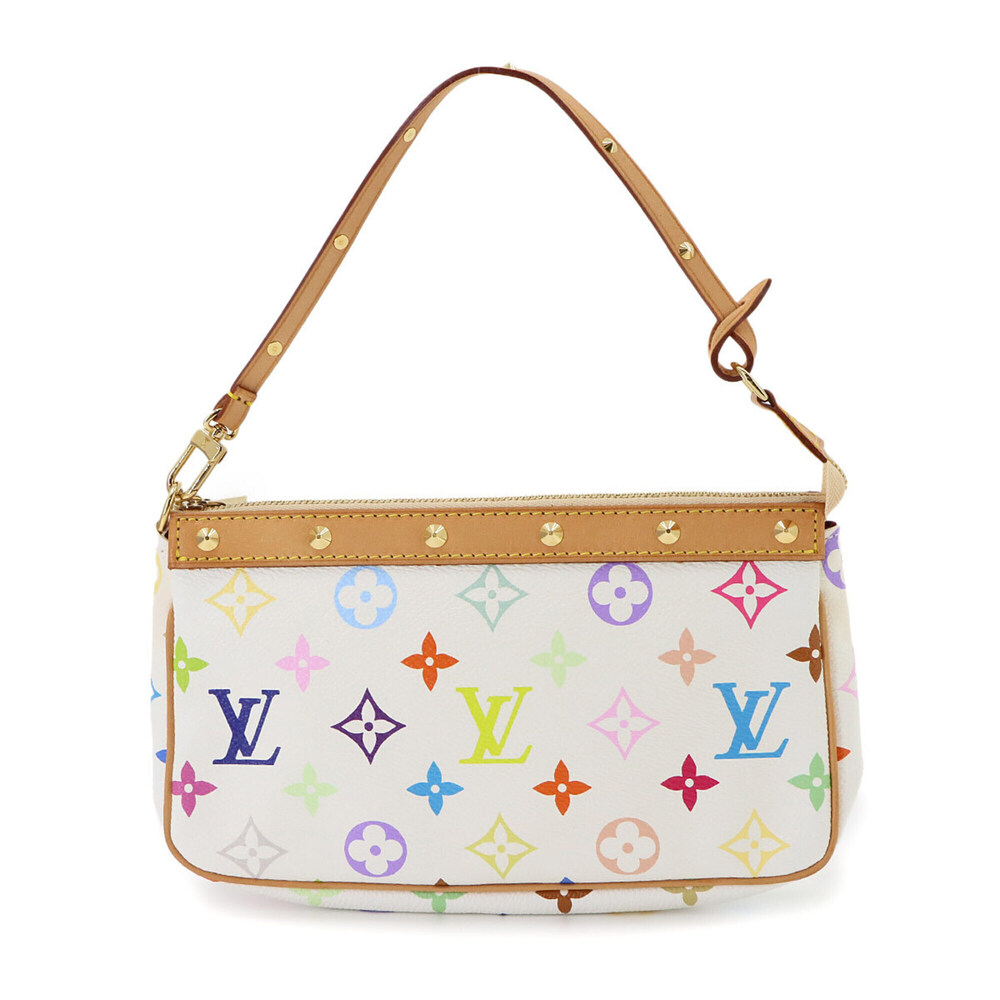 Louis Vuitton Monogram Multicolor Pochette Accessoires Handbag Blanc M92649